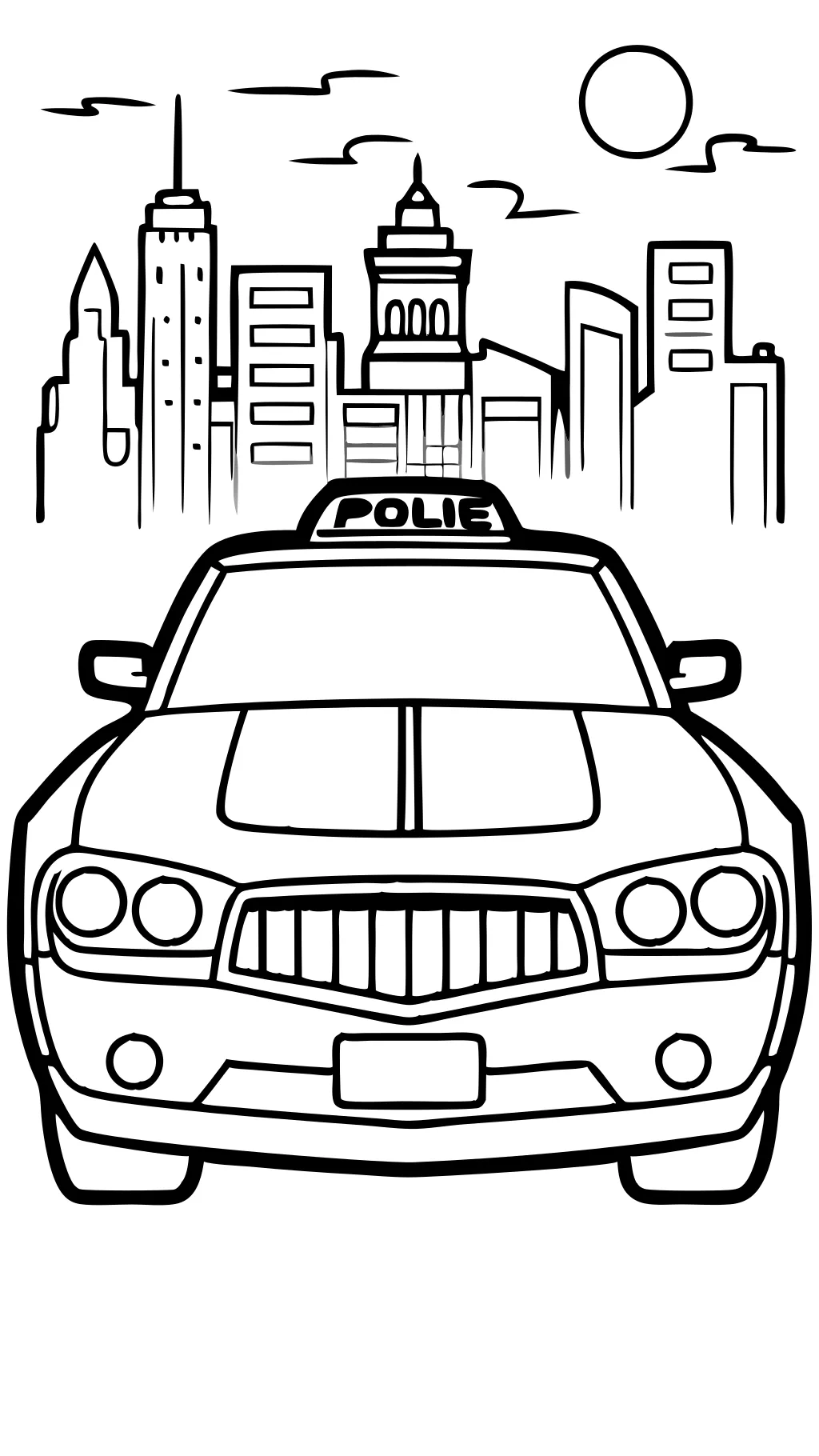 realistic police car coloring pages